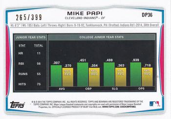 2014 Bowman Draft - Blue #DP36 Mike Papi Back