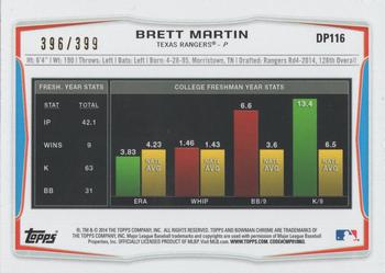 2014 Bowman Draft - Blue #DP116 Brett Martin Back