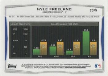 2014 Bowman Draft - Chrome #CDP5 Kyle Freeland Back