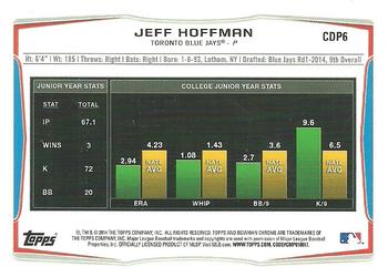 2014 Bowman Draft - Chrome #CDP6 Jeff Hoffman Back