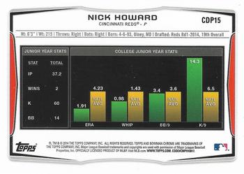 2014 Bowman Draft - Chrome #CDP15 Nick Howard Back