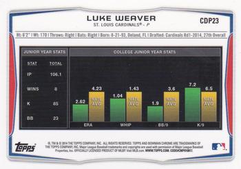 2014 Bowman Draft - Chrome #CDP23 Luke Weaver Back