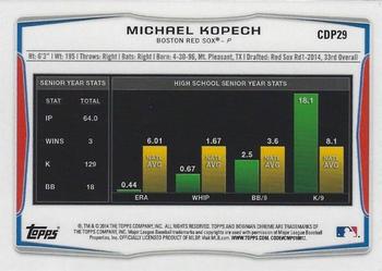 2014 Bowman Draft - Chrome #CDP29 Michael Kopech Back