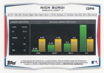 2014 Bowman Draft - Chrome #CDP44 Nick Burdi Back