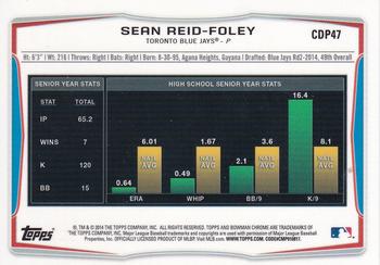 2014 Bowman Draft - Chrome #CDP47 Sean Reid-Foley Back
