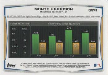 2014 Bowman Draft - Chrome #CDP48 Monte Harrison Back