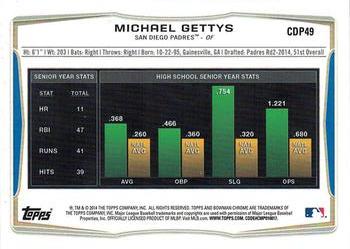 2014 Bowman Draft - Chrome #CDP49 Michael Gettys Back