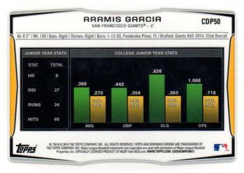 2014 Bowman Draft - Chrome #CDP50 Aramis Garcia Back