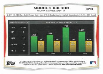 2014 Bowman Draft - Chrome #CDP63 Marcus Wilson Back