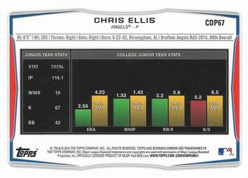 2014 Bowman Draft - Chrome #CDP67 Chris Ellis Back