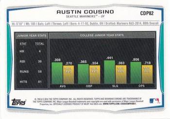2014 Bowman Draft - Chrome #CDP82 Austin Cousino Back