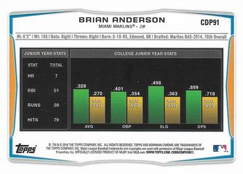 2014 Bowman Draft - Chrome #CDP91 Brian Anderson Back