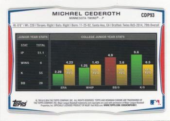 2014 Bowman Draft - Chrome #CDP93 Michael Cederoth Back