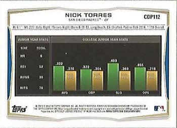2014 Bowman Draft - Chrome #CDP112 Nick Torres Back