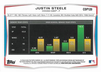 2014 Bowman Draft - Chrome #CDP120 Justin Steele Back