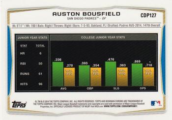 2014 Bowman Draft - Chrome #CDP127 Auston Bousfield Back