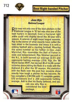 1992 Upper Deck - Gold Hologram #712 Jose Rijo Back