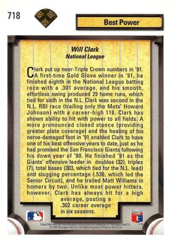 1992 Upper Deck - Gold Hologram #718 Will Clark Back