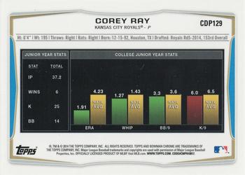 2014 Bowman Draft - Chrome Blue Wave Refractors #CDP129 Corey Ray Back