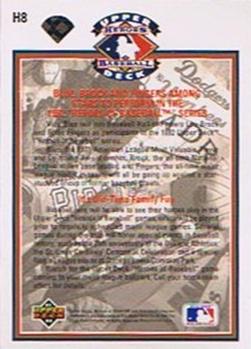 1992 Upper Deck - Heroes of Baseball #H8 Header Card Back