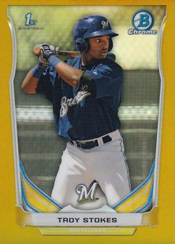 2014 Bowman Draft - Chrome Gold Refractors #CDP111 Troy Stokes Front