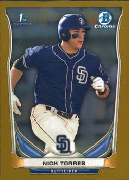 2014 Bowman Draft - Chrome Gold Refractors #CDP112 Nick Torres Front