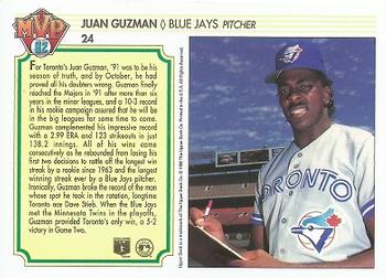 1992 Upper Deck Team MVP Holograms #24 Juan Guzman Back