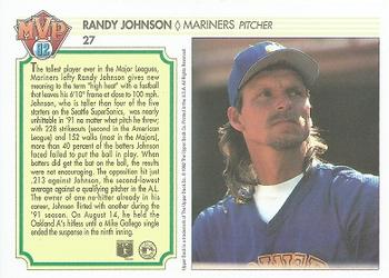 1992 Upper Deck Team MVP Holograms #27 Randy Johnson Back