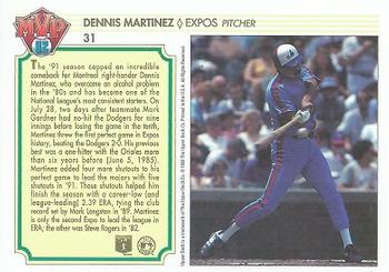 1992 Upper Deck Team MVP Holograms #31 Dennis Martinez Back