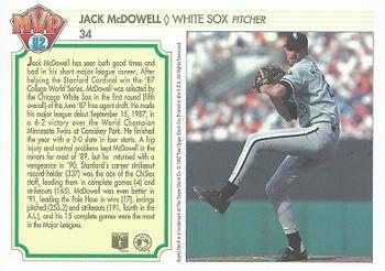 1992 Upper Deck Team MVP Holograms #34 Jack McDowell Back