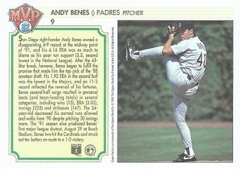 1992 Upper Deck Team MVP Holograms #9 Andy Benes  Back