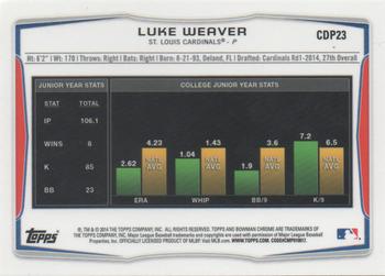 2014 Bowman Draft - Chrome Refractors #CDP23 Luke Weaver Back