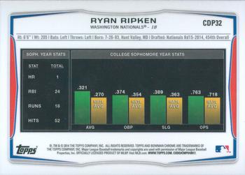 2014 Bowman Draft - Chrome Refractors #CDP32 Ryan Ripken Back