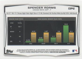 2014 Bowman Draft - Chrome Refractors #CDP42 Spencer Adams Back