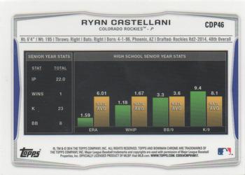 2014 Bowman Draft - Chrome Refractors #CDP46 Ryan Castellani Back