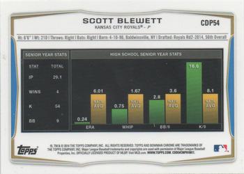 2014 Bowman Draft - Chrome Refractors #CDP54 Scott Blewett Back