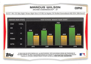 2014 Bowman Draft - Chrome Refractors #CDP63 Marcus Wilson Back