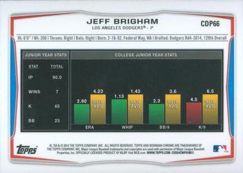2014 Bowman Draft - Chrome Refractors #CDP66 Jeff Brigham Back