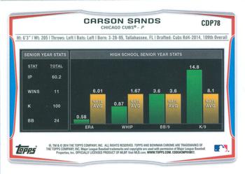 2014 Bowman Draft - Chrome Refractors #CDP78 Carson Sands Back