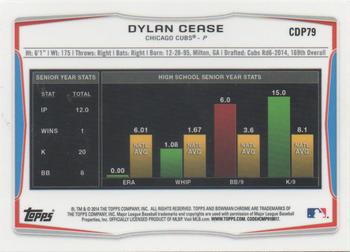 2014 Bowman Draft - Chrome Refractors #CDP79 Dylan Cease Back