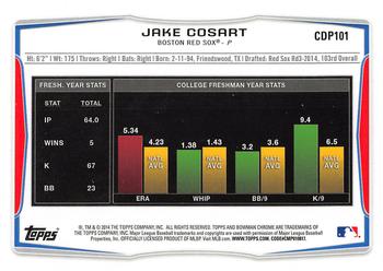 2014 Bowman Draft - Chrome Refractors #CDP101 Jake Cosart Back