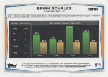 2014 Bowman Draft - Chrome Refractors #CDP103 Brian Schales Back
