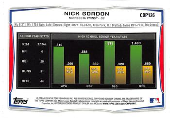 2014 Bowman Draft - Chrome Refractors #CDP126 Nick Gordon Back