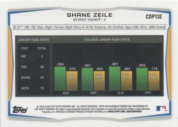2014 Bowman Draft - Chrome Refractors #CDP132 Shane Zeile Back