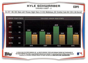 2014 Bowman Draft - Chrome Refractors #CDP2 Kyle Schwarber Back