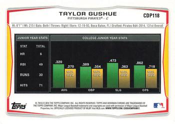 2014 Bowman Draft - Chrome Refractors #CDP118 Taylor Gushue Back