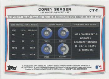 2014 Bowman Draft - Chrome Top Prospects #CTP-41 Corey Seager Back