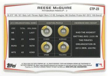 2014 Bowman Draft - Chrome Top Prospects #CTP-23 Reese McGuire Back