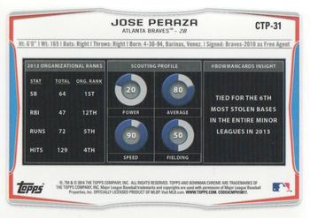 2014 Bowman Draft - Chrome Top Prospects #CTP-31 Jose Peraza Back