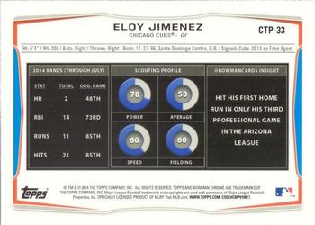 2014 Bowman Draft - Chrome Top Prospects #CTP-33 Eloy Jimenez Back